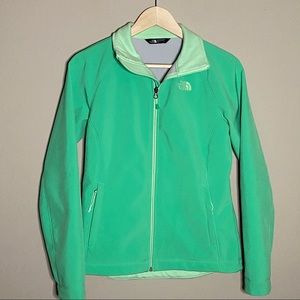The North Face Soft Shell Full Zip Jacket Women Small Green Pockets